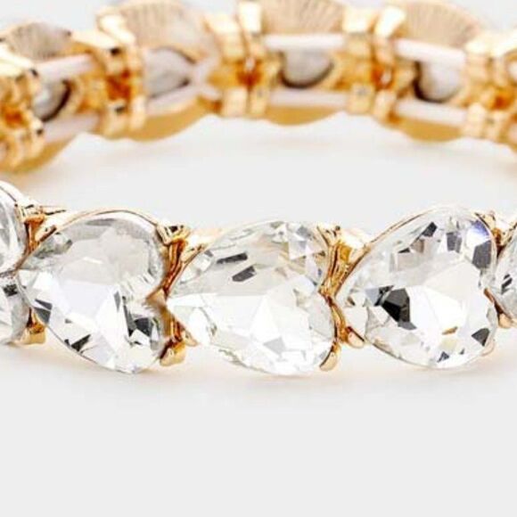 Elegant Gold and Silver Crystal Bracelet - Picture 2 of 5